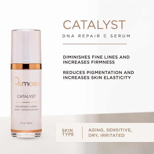 Osmosis Catalyst DNA Repair C Serum, Vitamin C Facial Serum for Uneven Skin Tone, 1 Fl Oz