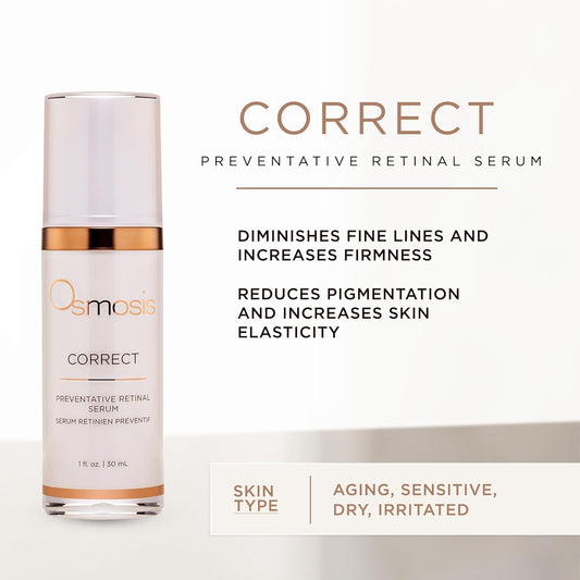 OSMOSIS Correct Preventative Retinal Serum Facial Serum for Fine Lines and Texture 1 Fl Oz