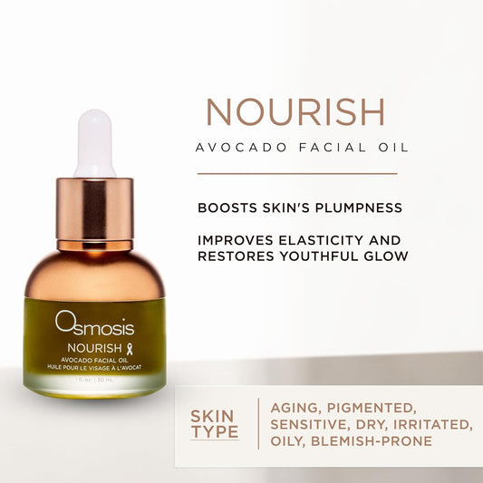OSMOSIS Nourish Avocado Face Oil for Dry and Sensitive Skin 1 Fl Oz