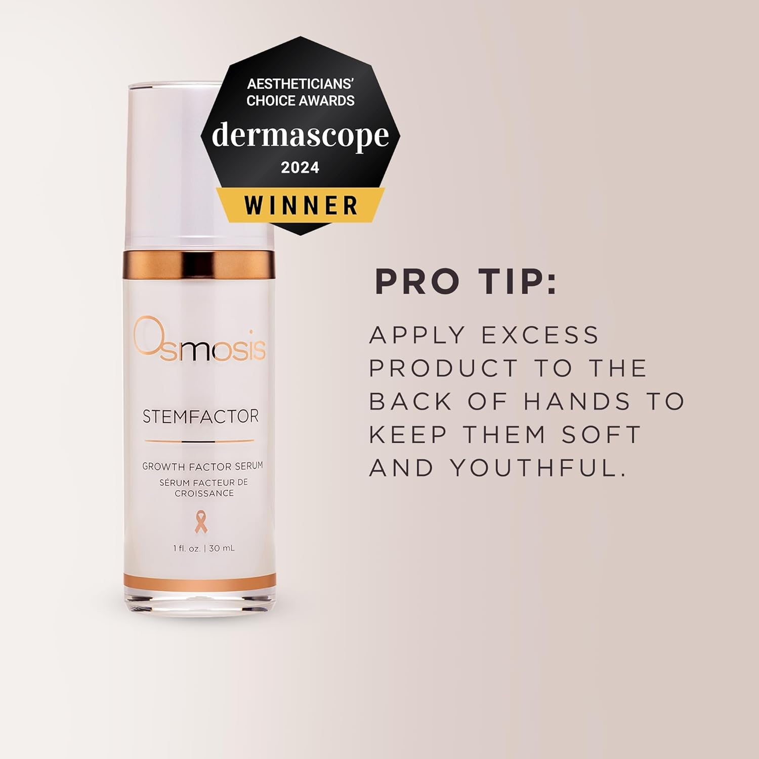 Osmosis StemFactor Growth Factor Exosome Facial Treatment, Age-Defying Skin Renewal, 1 Fl Oz Serum