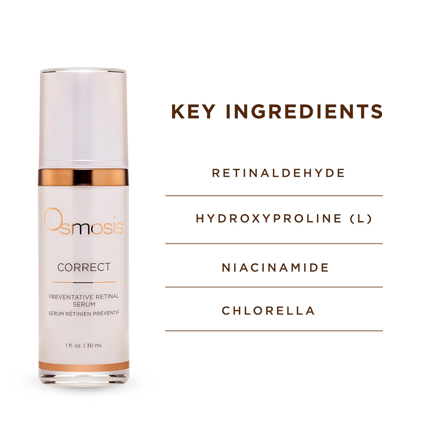 OSMOSIS Correct Preventative Retinal Serum Facial Serum for Fine Lines and Texture 1 Fl Oz