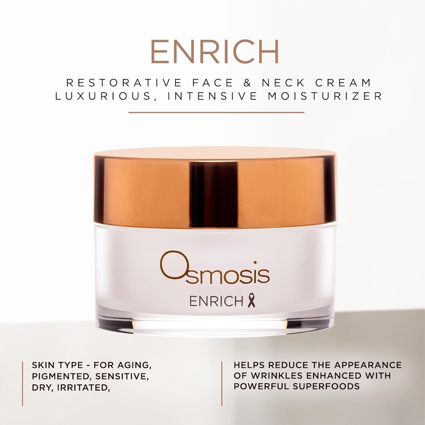 OSMOSIS ENRICH Smoothing Face & Neck Intensive Night Repair Cream Moisturizer with Chirata and Fruit Oils, 1 Oz
