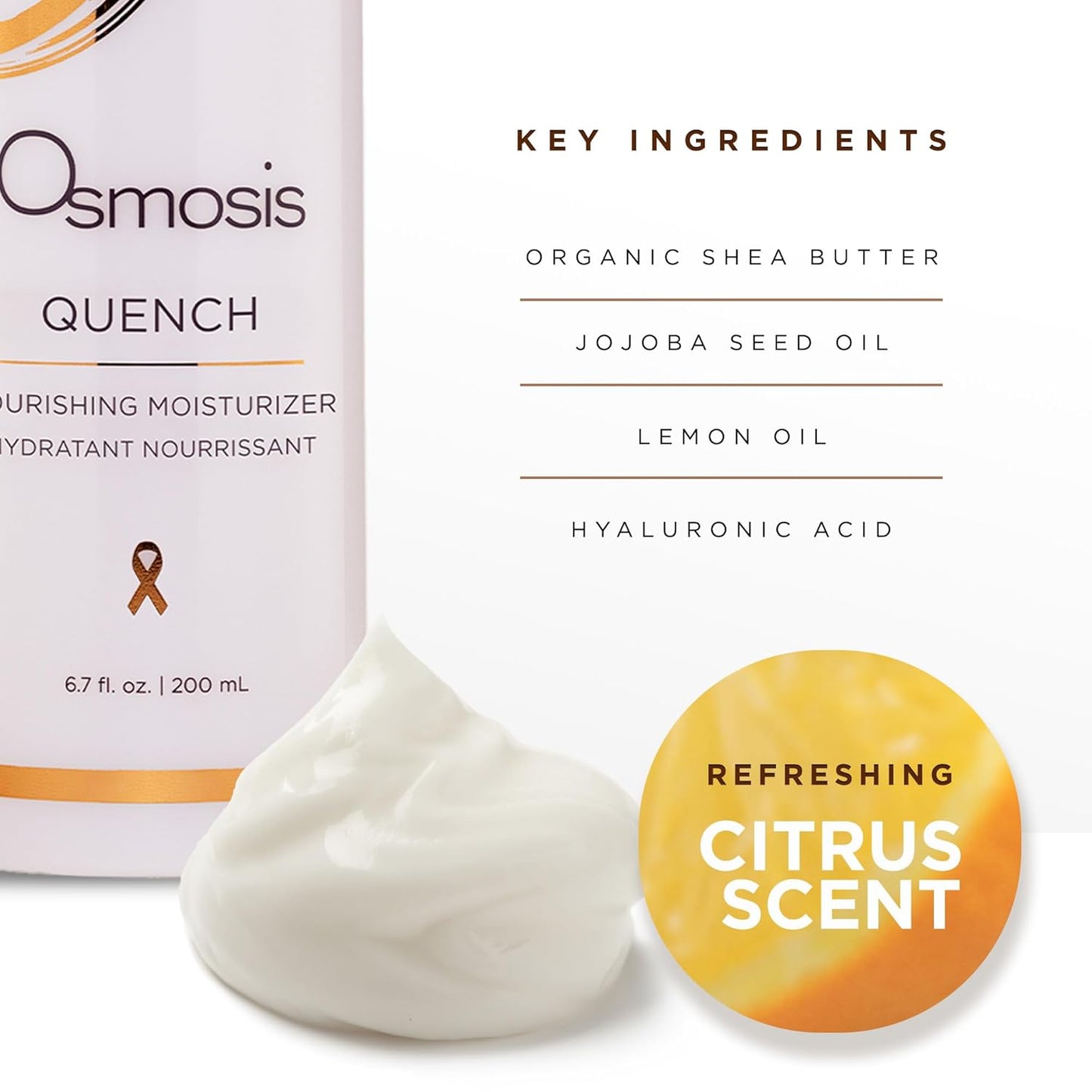 OSMOSIS QUENCH Daily Hydrating Facial Moisturizer Face Lotion with Jojoba Oil, Shea Butter, and Hyaluronic Acid, For Dry To Normal Skin