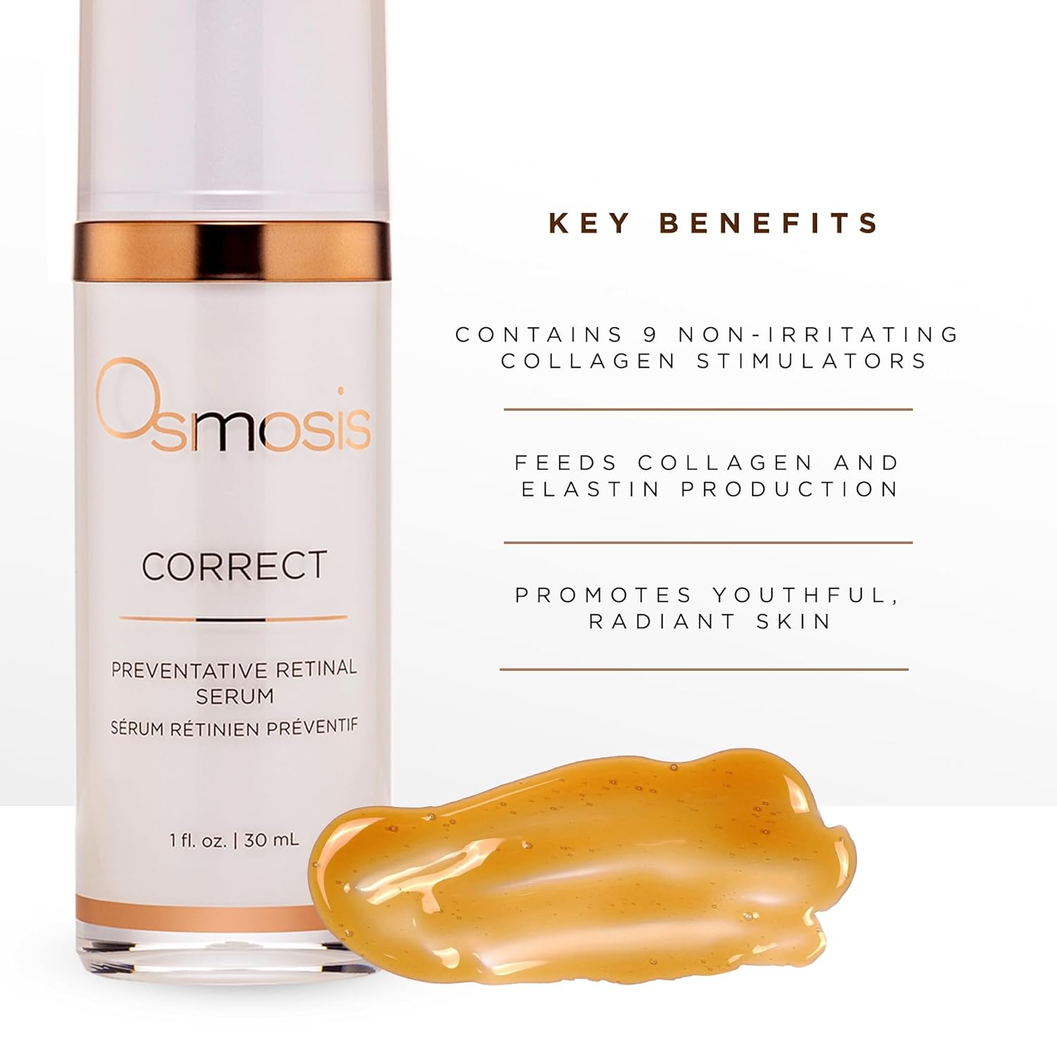 OSMOSIS Correct Preventative Retinal Serum Facial Serum for Fine Lines and Texture 1 Fl Oz