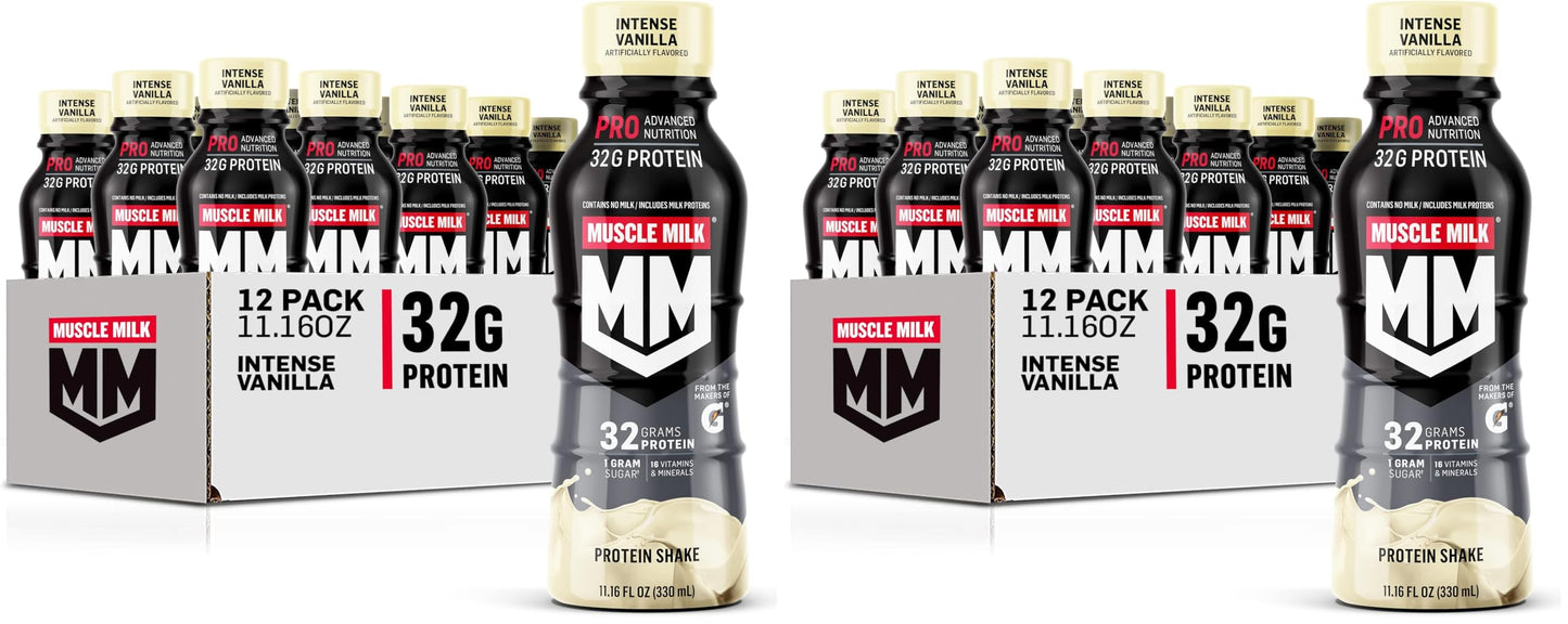 Muscle Milk Pro Series Protein Shake, Knockout Chocolate, 32g Protein, 11.16 Fl Oz (Pack of 12)