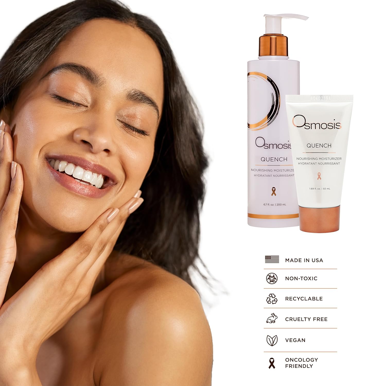 OSMOSIS QUENCH Daily Hydrating Facial Moisturizer Face Lotion with Jojoba Oil, Shea Butter, and Hyaluronic Acid, For Dry To Normal Skin